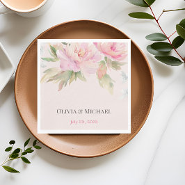 Guardanapo De Papel Casamento Elegante Elegante de Coloração d'água ro