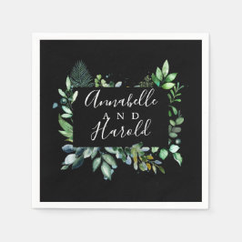 Guardanapo De Papel Casamento Elegante em Floresta Verde