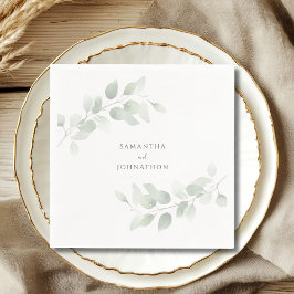 Guardanapo De Papel Casamento Elegante Eucalyptus Greenery