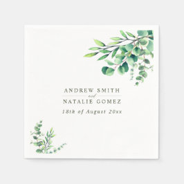 Guardanapo De Papel Casamento Elegante Eucalyptus Greenery