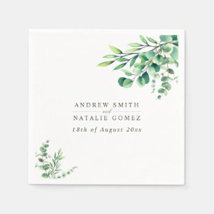 Guardanapo De Papel Casamento Elegante Eucalyptus Greenery