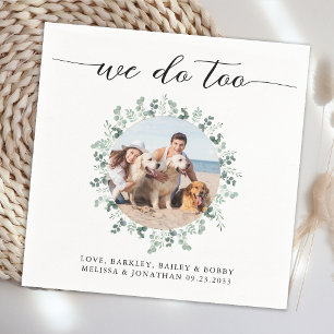 Guardanapo De Papel Casamento Elegante Fazemos Um Cão De Pet Fotográfi