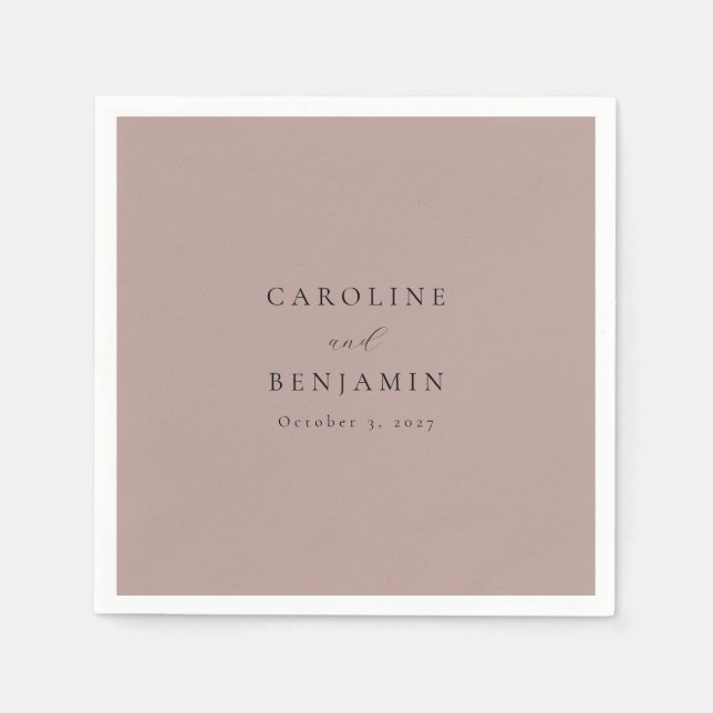 Guardanapo De Papel Casamento Elegante Minimalista Dusty Mauve Calliog (Frente)