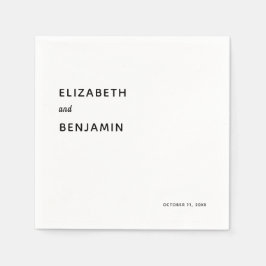 Guardanapo De Papel Casamento Elegante Minimalista Simples Tipografia 