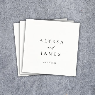 Guardanapo De Papel Casamento Elegante Mínimo Simples