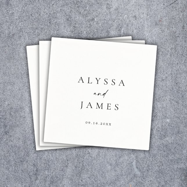 Guardanapo De Papel Casamento Elegante Mínimo Simples (Criador carregado)