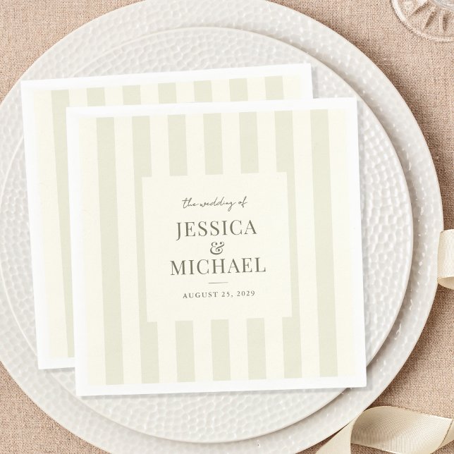 Guardanapo De Papel Casamento Elegante Moderno De Azeitona (Criador carregado)