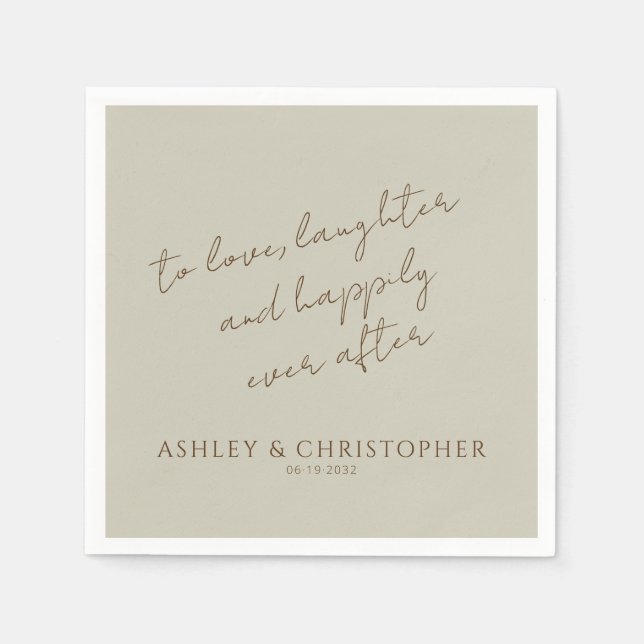 Guardanapo De Papel Casamento Elegante Moderno de Flor Selvagem (Frente)