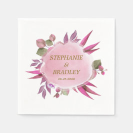 Guardanapo De Papel Casamento Elegante Moderno Dourado Cor Floral de Á