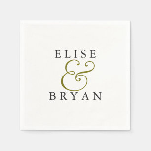 Guardanapo De Papel Casamento Elegante Moderno e Simples Branco Napkin