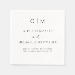 Guardanapo De Papel Casamento Elegante Moderno Minimalista