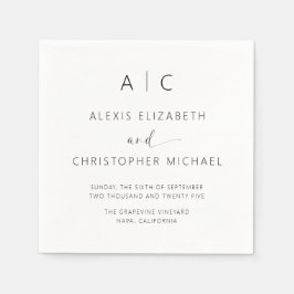 Guardanapo De Papel Casamento Elegante Moderno Minimalista