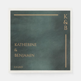 Guardanapo De Papel Casamento Elegante Negra Negra Verde Moderno