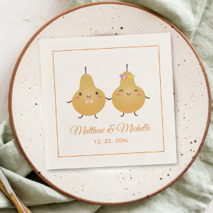 Guardanapo De Papel Casamento Elegante Par Perfeito De Pear Bonito Per