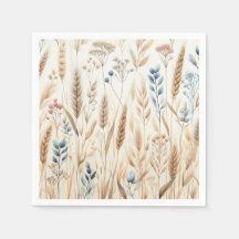 Casamento Elegante Rustic Floral Watercolor Trigo 