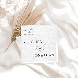 Guardanapo De Papel Casamento Elegante Simples Branco e Negro