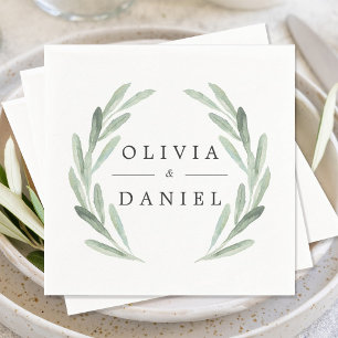 Guardanapo De Papel Casamento elegante simples das hortaliças da