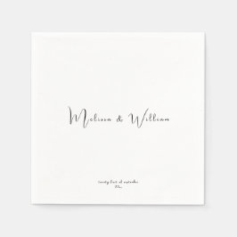 Guardanapo De Papel Casamento Elegante Simples Preto e Branco