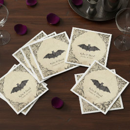 Guardanapo De Papel Casamento em Pergaminho Preto Até a Morte Vintage
