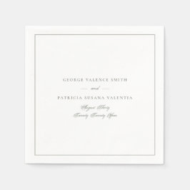 Guardanapo De Papel Casamento Enquadrado em Caligrafia Elegante Verde 