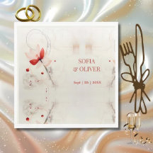 Casamento entre Creme e Poppies Vermelhos