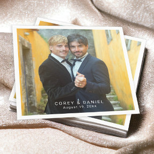 Guardanapo De Papel Casamento entre Pessoas do Mesmo Sexo Foto de Dois