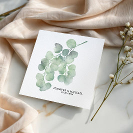 Guardanapo De Papel Casamento Eucalipto Pintado Pintado Com Mão