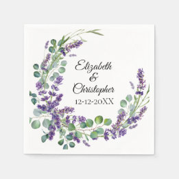 Guardanapo De Papel Casamento Eucalyptus com Lavanda Boho Personalizad
