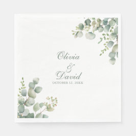 Guardanapo De Papel Casamento Eucalyptus Modern Greenery