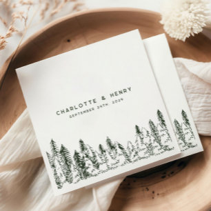 Guardanapo De Papel Casamento Evergreen Minimalista de Pine da Florest