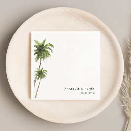 Guardanapo De Papel Casamento Exótico Minimalista de Palmeiras Tropica