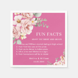 Guardanapo De Papel Casamento Fatos Divertidos Florais Rosa Moderno 