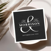 Casamento Favor Sr. Sra. Black White