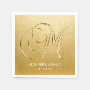 Guardanapo De Papel Casamento feito sob encomenda da folha Dourado da
