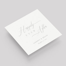 Guardanapo De Papel Casamento "Feliz Nunca Depois" de Prata Personaliz