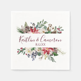 Guardanapo De Papel Casamento Feriado de inverno Napkins | Borgonha az
