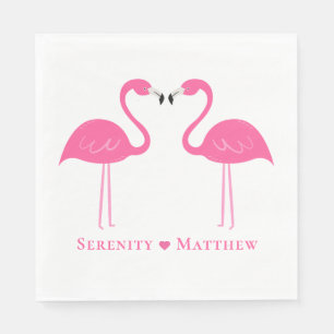 Guardanapo De Papel Casamento Flamingo, Rosa-Rosa Tropical de Verão, N