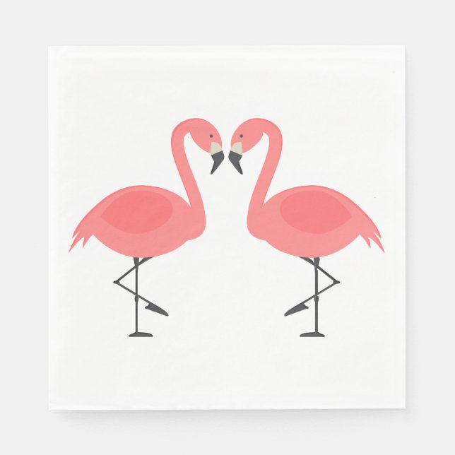 Guardanapo De Papel Casamento Flamingos Rosa, Chá de panela Luau Summe (Frente)