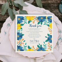 Casamento Floral Amarelo Chic - Obrigado Mensagem