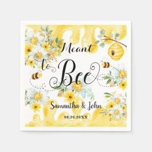 Guardanapo De Papel Casamento Floral Amarelo das Abelhas de Mel Bonito