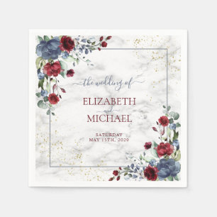 Guardanapo De Papel Casamento Floral Azul Brilhante Claro