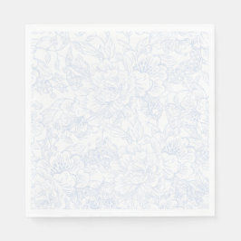 Guardanapo De Papel Casamento Floral Azul de Chinoiserie Elegante