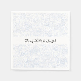 Guardanapo De Papel Casamento Floral Azul Elegante Chinoiserie