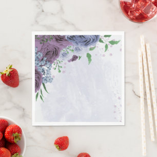 Guardanapo De Papel Casamento floral azul roxo