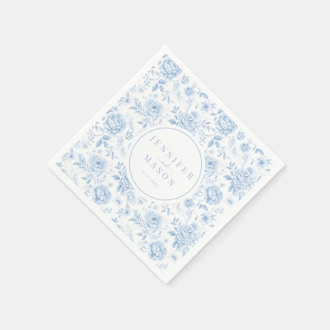Guardanapo De Papel Casamento Floral Blue Porcelain Chinoiserie (Canto)