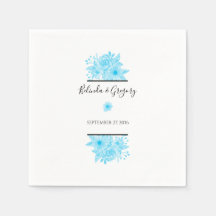 Casamento Floral Blue Watercolor