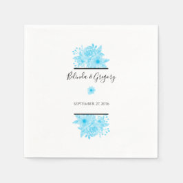 Guardanapo De Papel Casamento Floral Blue Watercolor
