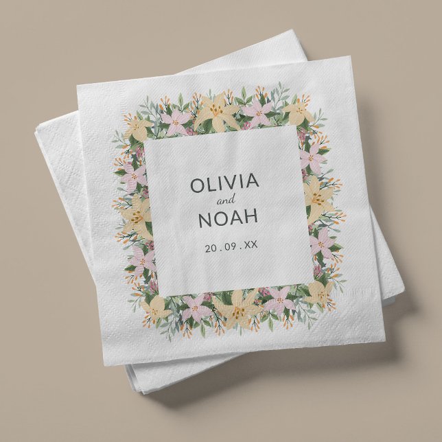 Guardanapo De Papel Casamento floral boêmio  (Criador carregado)