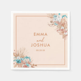 Guardanapo De Papel Casamento Floral Boho Moderno
