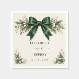 Guardanapo De Papel Casamento Floral Botânico de Inverno com Arco de E